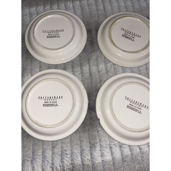 Pottery Barn Outlet Set of 4 Appetizer Snack Dessert Plates Vegetable Images - Picture 6 of 10